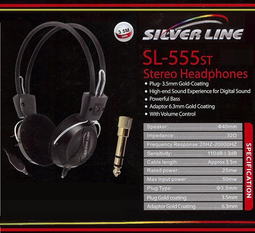 אוזניות סטראו SL-555 סילברליין