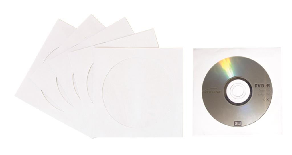 מעטפות נייר ל CD לבן  100 יח