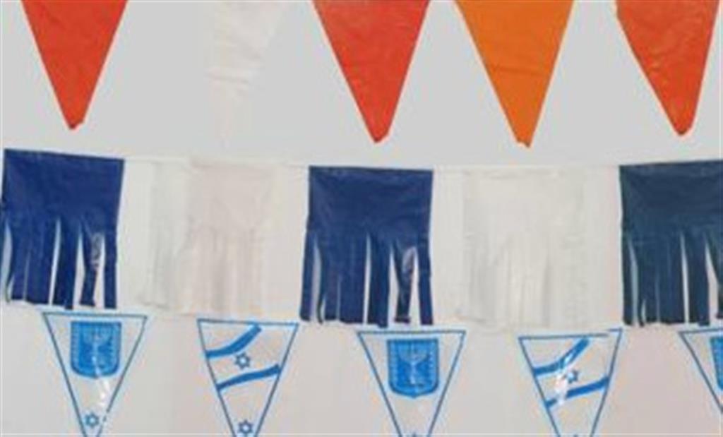 דגל שרשרת שובלים  50 מ   כחול לבן