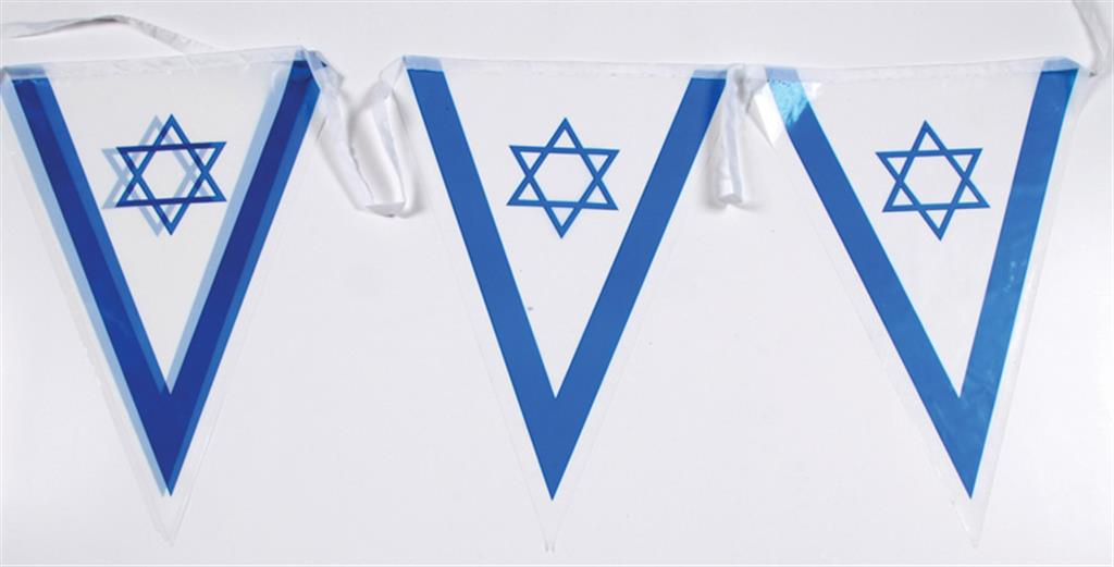 דגל ישראל שרשרת 5 מטר משולש עם סמל