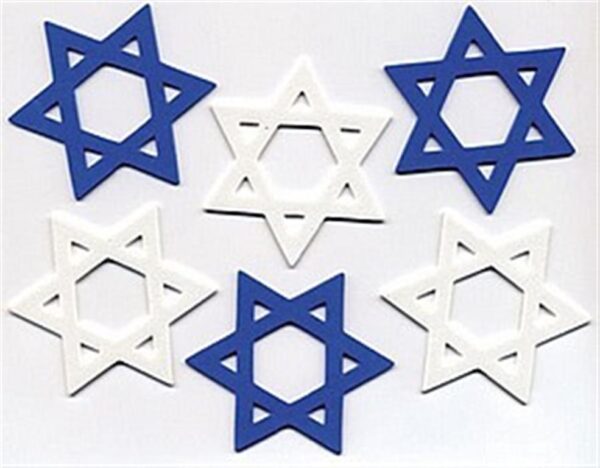 חיתוכי סול מגן דוד כחול לבן גדול 10יח