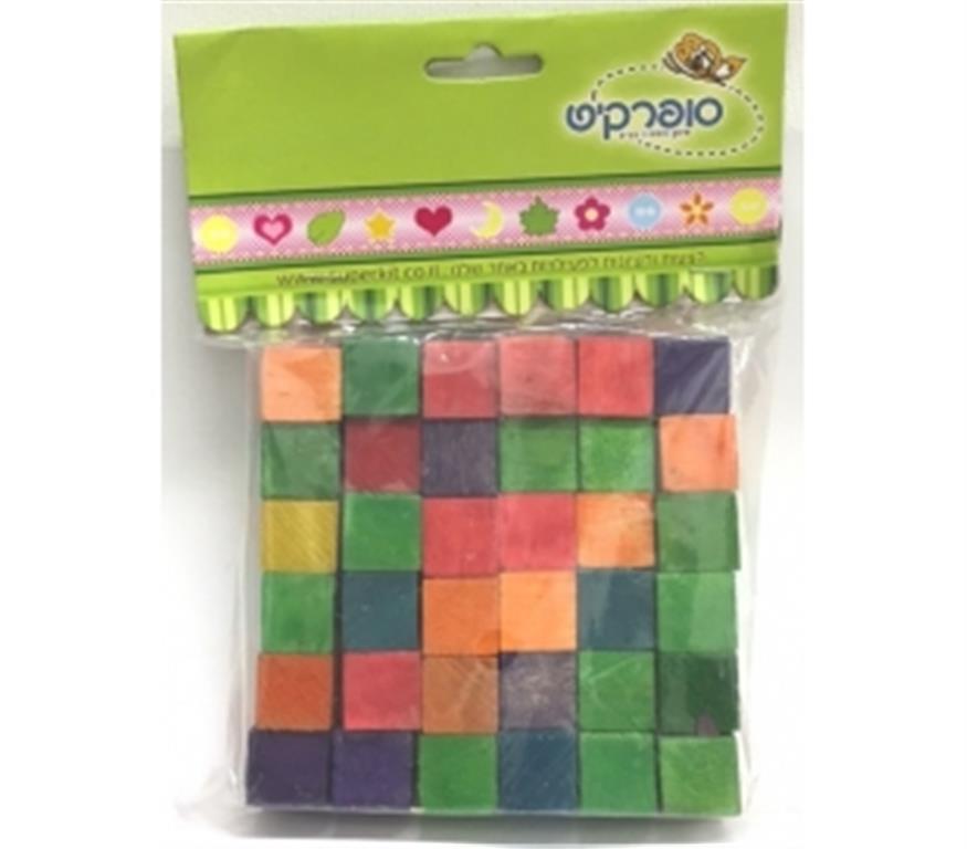 קוביות עץ צבעוניות  2 סמ